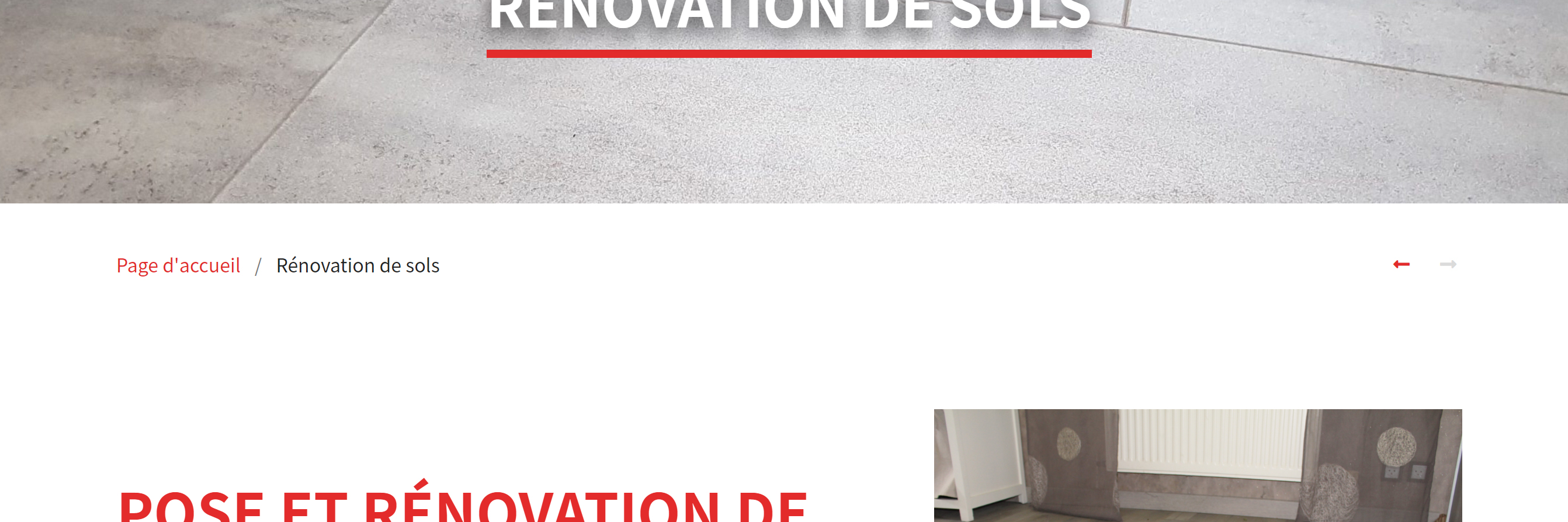 Photo de la navigation entre page