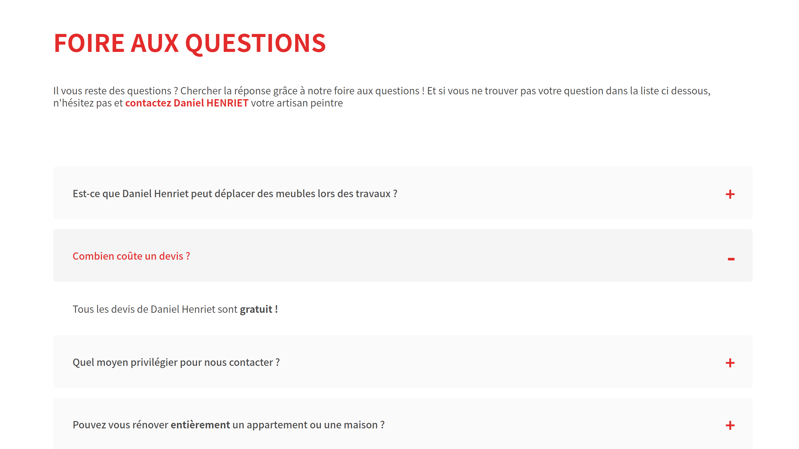 Photo de la page FAQ