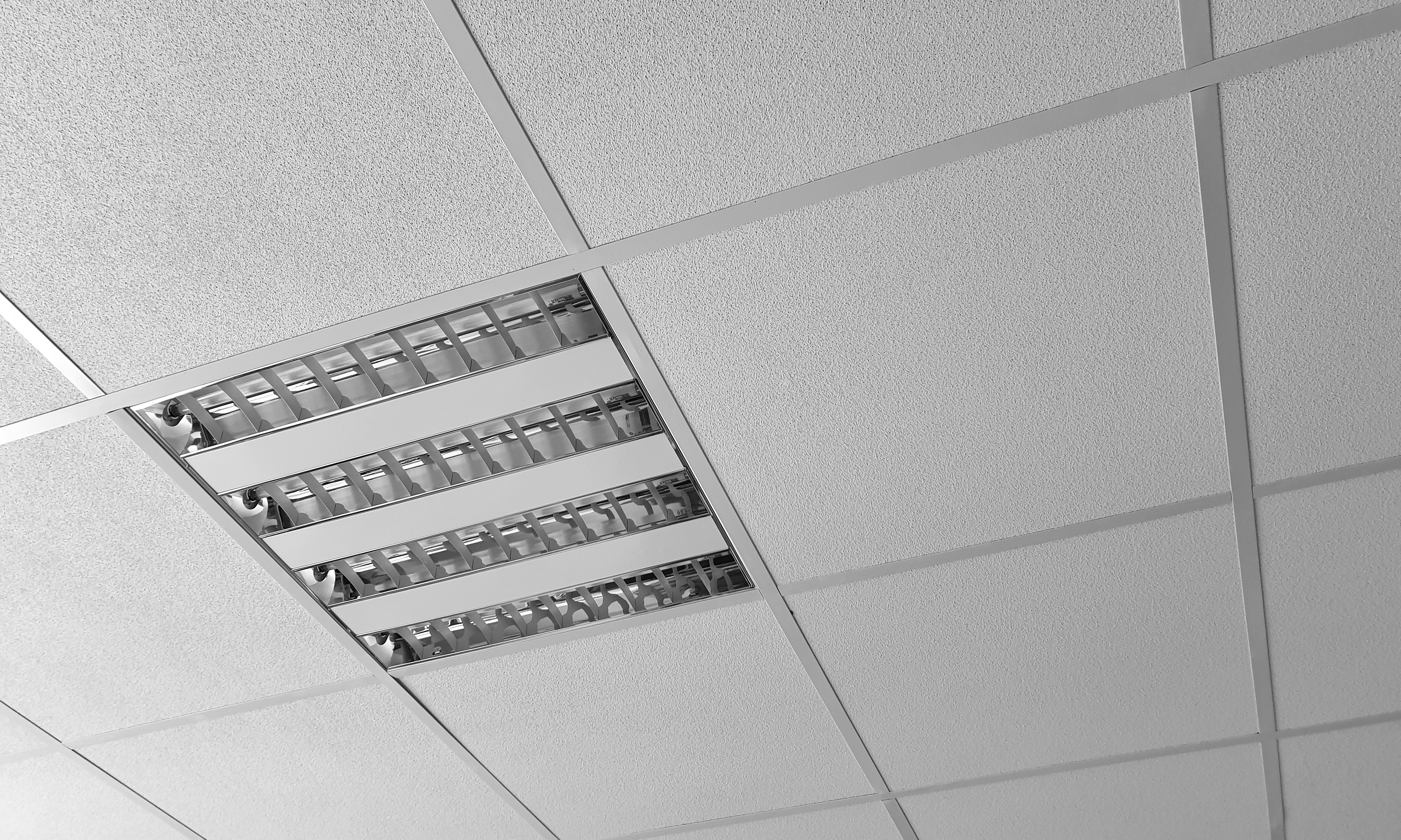 Photo d'un faux plafond en dalle sur ossatures pour entreprises et particuliers réalisé par Daniel Henriet artisan peintre à Besançon