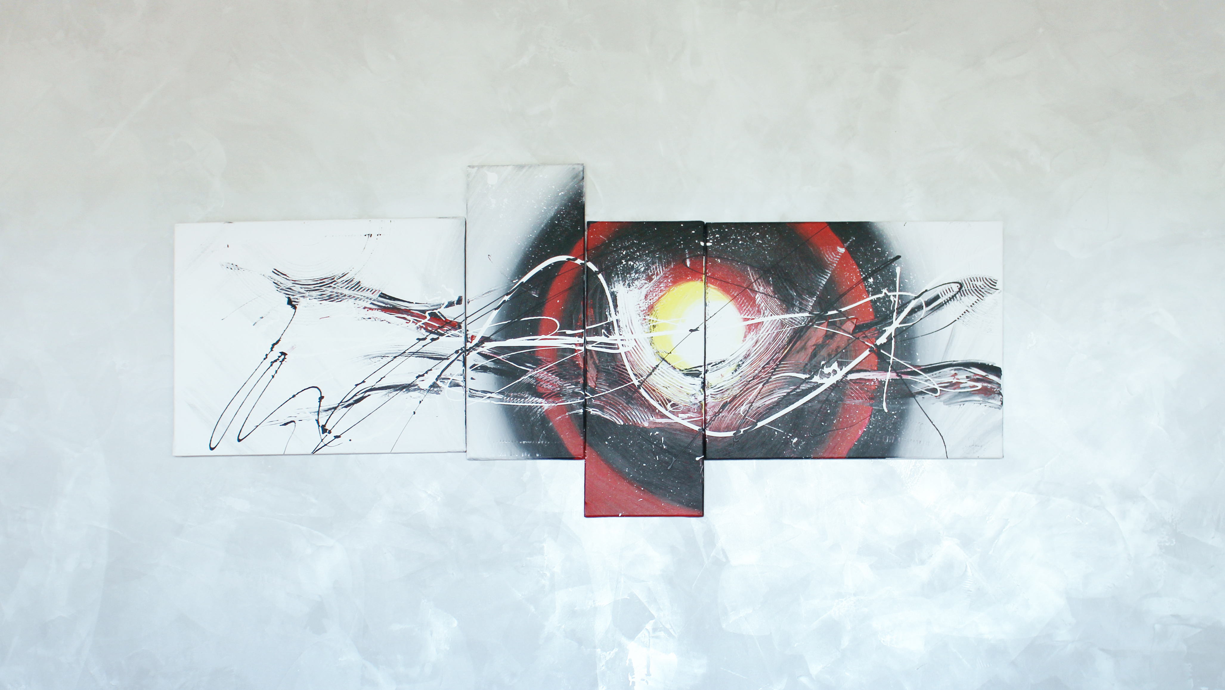 Photo d'un tableau avec peinture enduit métalisé au mur peint par Daniel Henriet