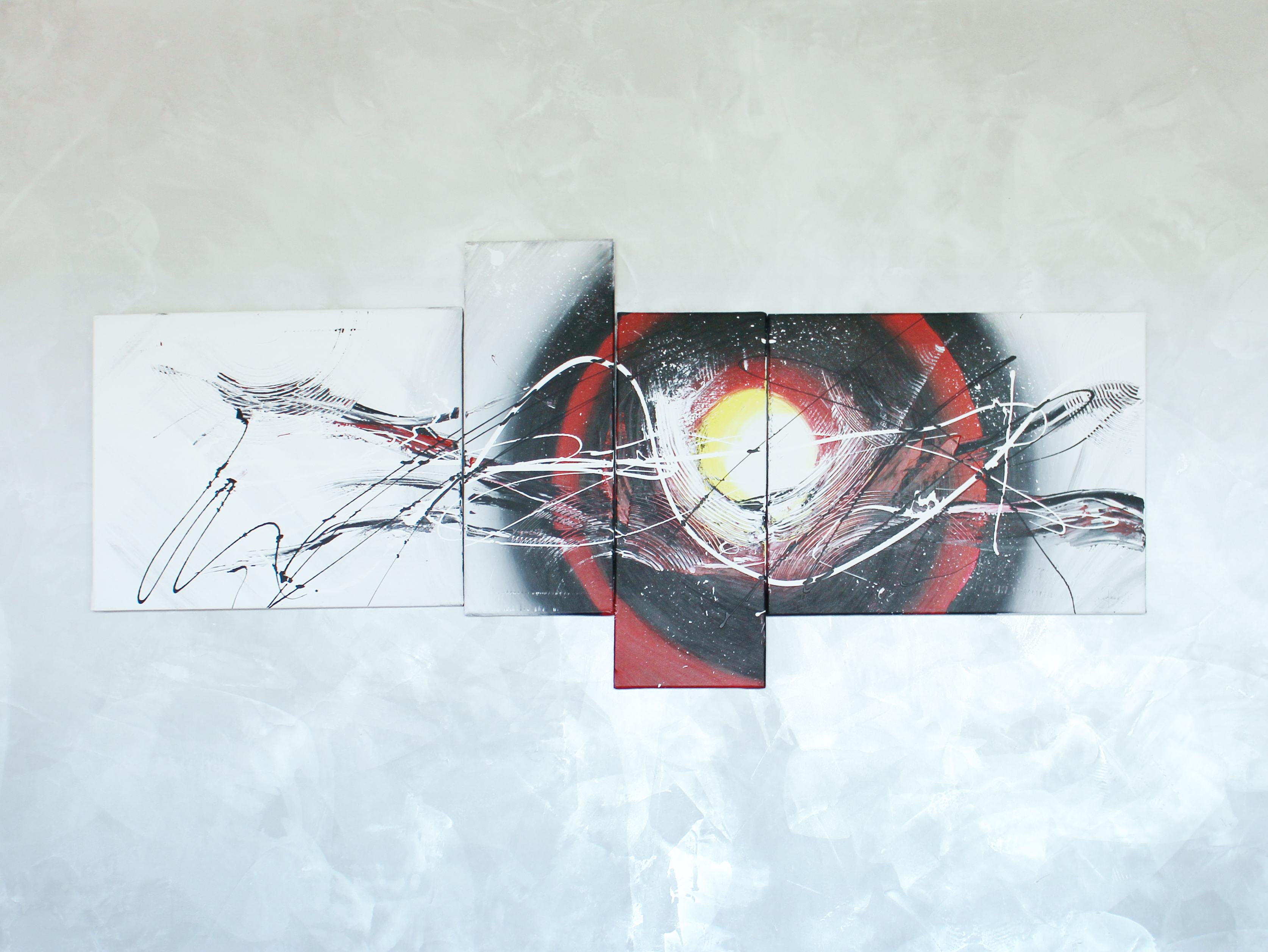 Photo d'un tableau avec peinture enduit métalisé au mur peint par Daniel Henriet